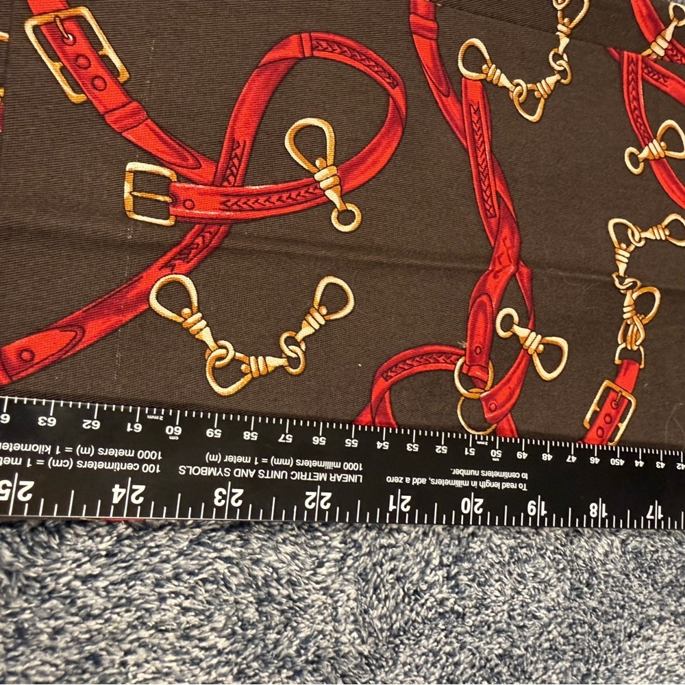 Zara chocolate brown, gold , and Red Patterned Cropped Pants A309 measure in pic - Picture 6 of 11